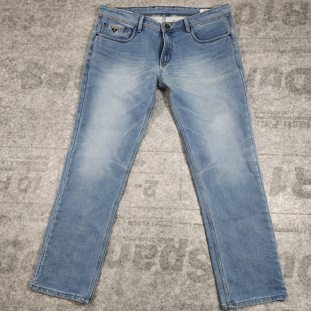Guess Jeans Mens 38x29 Blue Los Angeles Straight